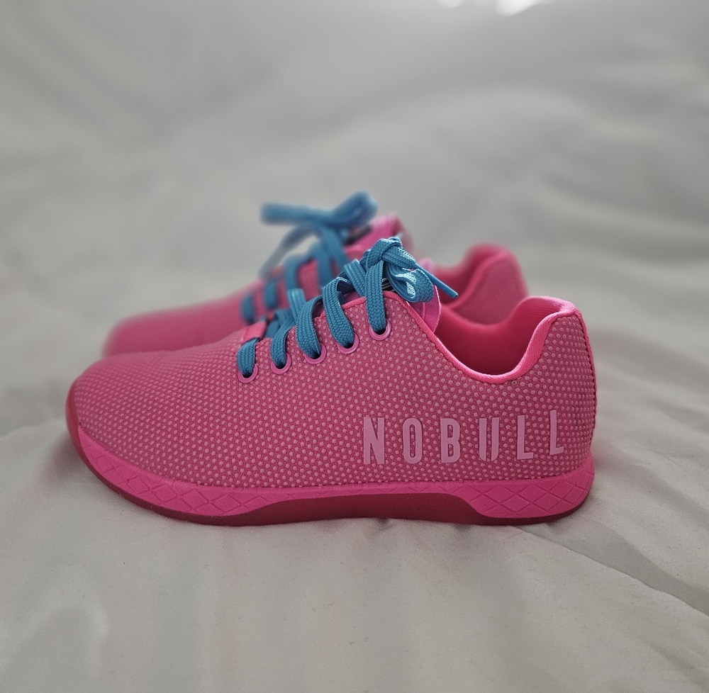 NOBULL Pink and Blue Athletic Shoes Sleek Minimalist Design Worn Once